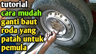 cara mudah mengganti baut roda patah grand max