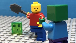 lego man protects the slime