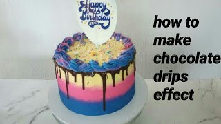 HOW TO DECORATE A BIRTHDAY CAKE + CHOCOLATE DRIPS EFFECT | 3 TONES BUTTERCREAM TUTORIAL