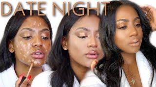 DATE NIGHT GRWM FULL TRANSFORMATION NEW MAKEUP + 30" LUX CURLY HAIR