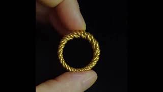 Gem Gardener: 24k Intricate 6 Rope Gold Ring Viking