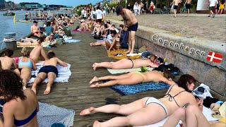 Islands Brygge🇩🇰Harbor Beach | Copenhagen Denmark | Bikini Beach Walk | June 2024 | 4K HDR