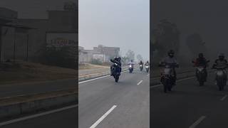 #wheelie with pillion #riders group #viral #shorts #vlogs #stunts