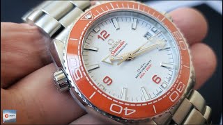 Omega Seamaster Planet Ocean (White Dial Orange Bezel) 600M - 215.30.44.21.04.001! Dive into Luxury!