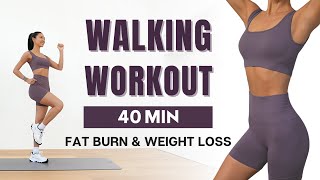 40 MIN WALKING WORKOUT - Full Body Fat Burn - No Jumping, No Squats, No Lunges