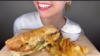 ASMR LOADED SUBWAY SANDWICH & COTTAGE CHEESE (eating sounds) | kakes-ASMR