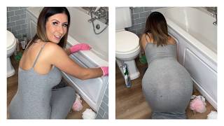 ASMR Cleaning Sounds - Scrubbing Spraying Wiping Sounds Relaxing Bathroom Clean