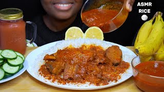 ASMR BASMATI RICE, TURKEY, BEEF, FISH, BANANA 🍌, CUCUMBER 🥒 & TOMATO STEW MUKBANG | TIME TO EAT ASMR