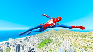 GTA 5 Spiderman Epic Jumps Compilation(GTA V Fails Funny Moments)