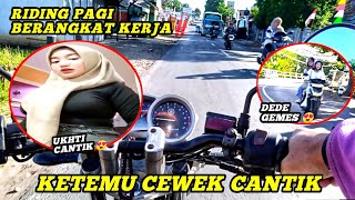 RIDING PAGI BERANGKAT KERJA PAKE V-IXION‼️KETEMU CEWEK CANTIK | Motovlog