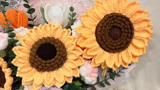 Crochet Sunflower | Beginner Friendly Crochet Sunflower Tutorial | Crochet Double Petal Sunflower 🌻