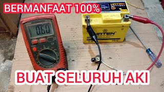 CARA PERBAIKI AKI KERING VOLTASE RENDAH !! Homemade Battery Repair System !!