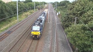 Direct Rail Services 68023 'Achilles' & 68025 'Superb' Pass Barassie On 6M23 - 4th August 2017