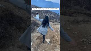 Trekking on mountains with boots without zip closure⛄️ #shorts #shortsindia #trending #viral #funny