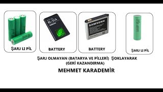 BATARYA ŞOKLAMA BATTERY SHOCKİNG (ŞARJ ALMAYAN BATARYALARI ŞOKLAMA YÖNTEMİYLE  GERİ KAZANMA)