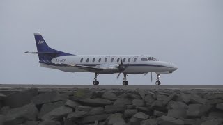 Windy Departure, NorthFlying A/S Fairchild Swearingen Metroliner Takeoff From Sumburgh | OY-NPF