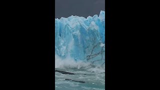 Glacier Calving Huge Wave