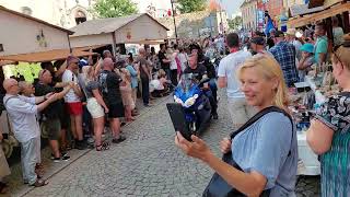 Boleslawiec ceramic festival in Poland, 2023 Parade  led by motorcycles