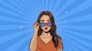 Female In Sunglasses  -  Pop Art  -  Cartoon Motion Graphics  -  Background Video