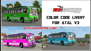 RED SPARROW❣️🐦 LIVERY FOR ATAL V3 |  COLOUR CODE LIVERY FOR ATAL V3 | BUSSID |ATAL V3 LIVERY😍