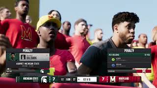 College Football 25 Maryland vs Michigan State 2024 Gameplay Xbox Series X.