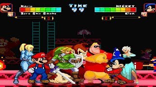 Super Smash Bros vs Disney (AK1 BLUE VS RED) 4v4 MUGEN Battle #8 Series!!!