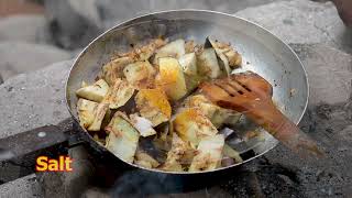 The Mom Recipe ☺ - Making eggplant (a Brinjal).