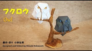 【折り紙】フクロウの折り方（Designed and folded by Hiroaki Kobayashi）