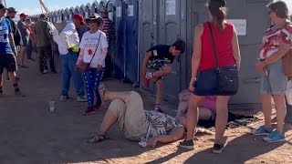 DISGUSTING: Trump Supporters Use Porta-Potties for Shade