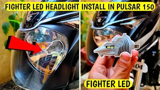 Fighter Led Headlight Install In Pulsar 150 | Full Installation