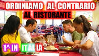 ORDINIAMO LE PORTATE AL CONTRARIO AL RISTORANTE😨 *CAMERIERA SCIOCCATA😂* (I PRIMI IN ITALIA🥇)