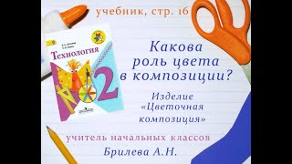 Тема "Какова роль цвета в композиции?" Изделие "Цветочная композиция"