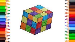 Cube drawing for kids || Cube drawing step by step || @Cutedrawings01