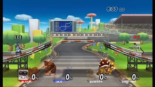 Super Smash Bros Brawl Rob(P1) vs Ike(P2) vs Bowser(CPU) vs Donkey Kong(CPU)