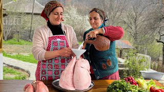 Poured Fresh Milk into the Lamb's Lungs! A Real Rustic Dish