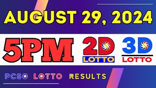 5PM PCSO Lotto Result August 29, 2024 - EZ2 & Swertres