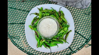 Blistered Shishito Peppers with Garlic Dill Aioli | Garden Eats