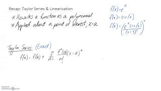 Recap of Taylor Series & Linearisation