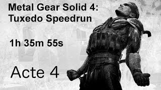 MGS4: 01:35:55 Big Boss Emblem Tuxedo Speedrun Act 4