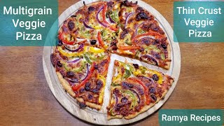 Multigrain Thin Crust Veggie Pizza | Instant Pizza Sauce |Vegetable Pizza From Scratch| Pizza recipe