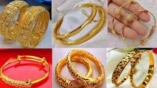 Latest Gold Bangles  Designs For Daily Wear || Simple Gold Bangles Design 2023 || Atifa'S World  ||