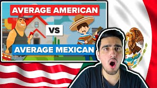 Mexican Reacts to The Average American vs The Average Mexican || The infographics show reaction