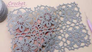 Цветочный КВАДРАТНЫЙ МОТИВ вязание крючком для начинающих🌸 Easy Crochet square motifs for beginners🌸