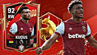 92 RATED MOHAMMED KUDUS GAMEPLAY REVIEW FC MOBILE 24