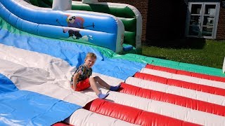 Slide Up: Huge Bouncy Slide Backwards (kids fun)