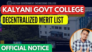 🔴Merit List Published | Kalyani Govt Decentralized Counselling | WBJEE 2023