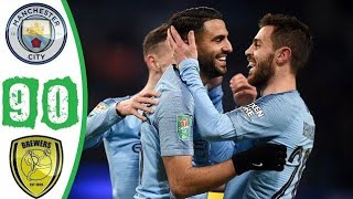 ملخص مباراة مانشستر سيتى وبيرتن البيون 9-0 - هدف محرز القاتل