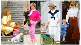 👑Queen of Beauty world Famous 💐Princess Diana Rare Pics with Prince William and prince Harry