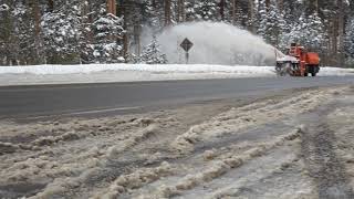 Sierra snow removal by Caltrans on highway 50 at Echo Summit