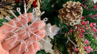 Снежинка из бисера. Beaded snowflake. Tutorial